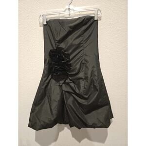 Guess by Marciano Women's Strapless Black Embellished Rosette Mini Dress 5 Party